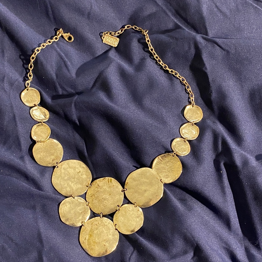 Karine Sultan, Paris designer silver statement
necklace.